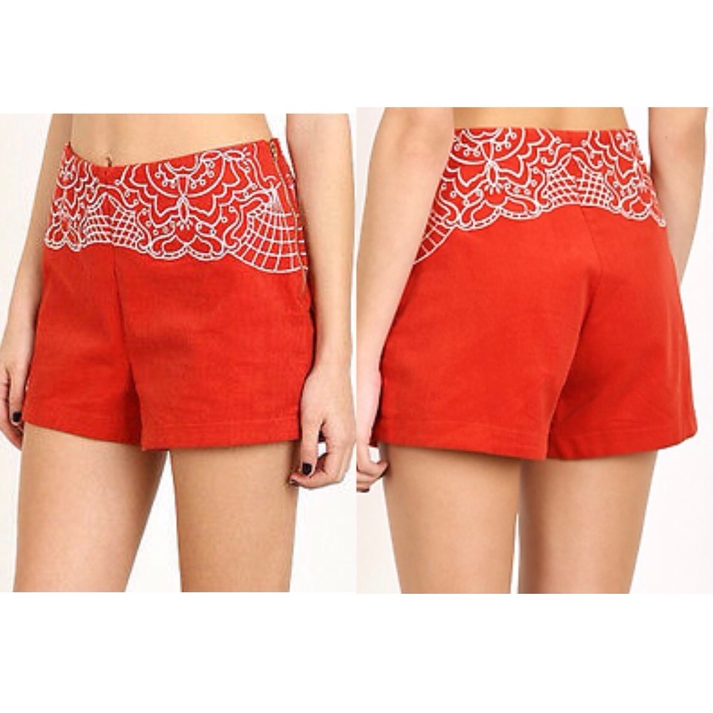 Minkpink “Wild Hearts” shorts in terracotta